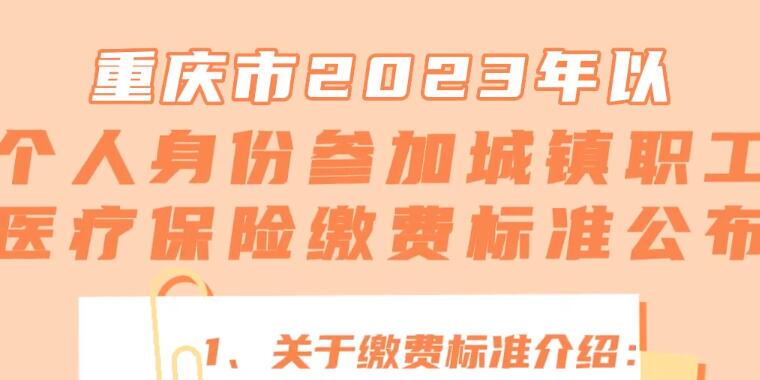 重庆市2023年以个人身份参加城镇职工医疗保险缴费标准公布 以个人身份参加城镇职工医疗保险要交多少