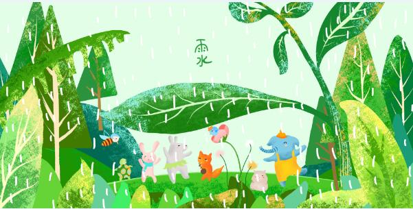 关于雨水节气的图片素材 24节气雨水儿童画图