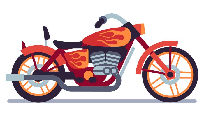 摄图网_306566966_摩托车红色带有橙色火焰涂鸦经典道路赛车速现代式摩托车和运动式车单飞机和运单飞机动运输图示摩托车红色配有火焰涂鸦的摩托车典型的公路（企业商用）.jpg