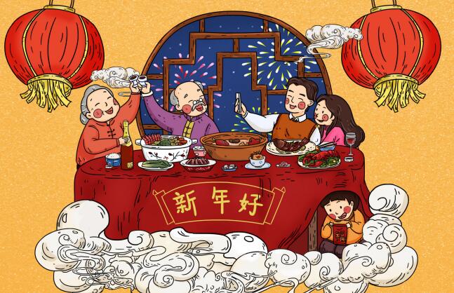 春节吃团圆饭图片春节一家人吃团圆饭高清图片
