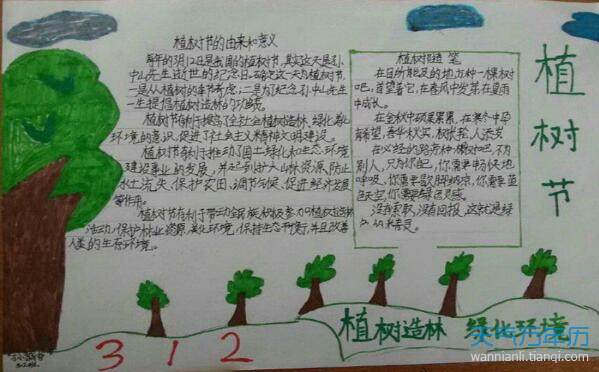 植树节手抄报内容2021 2021植树节手抄报资料大全简短