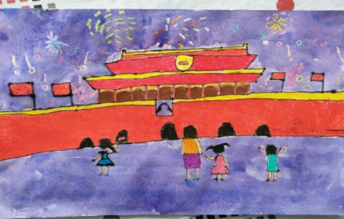 建国71周年的儿童画又简单又漂亮又得奖 国庆71周年儿童绘画作品