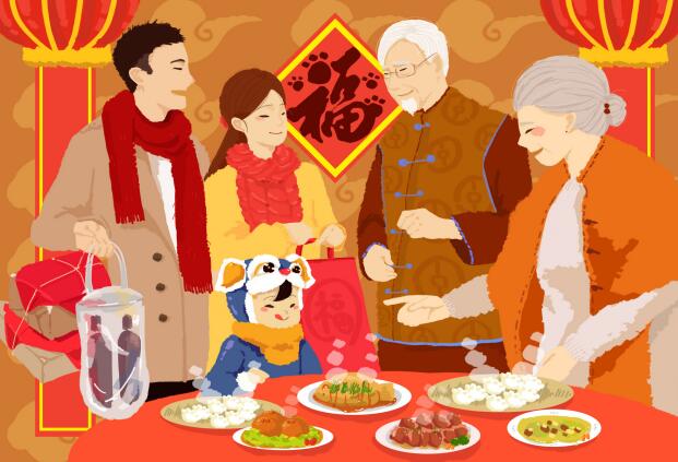 春节吃团圆饭图片 春节一家人吃团圆饭高清图片