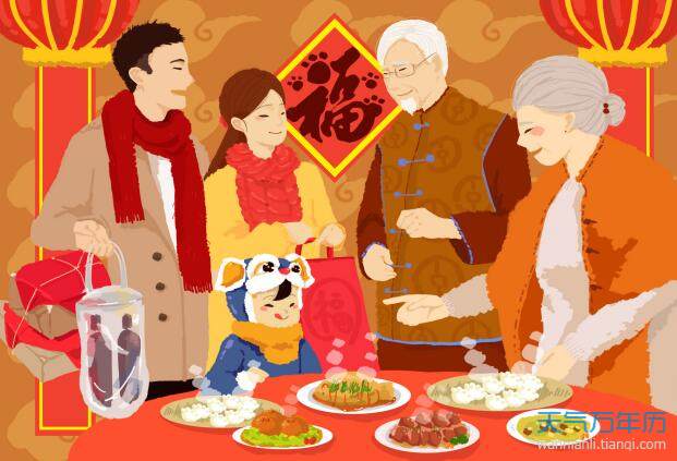 春节吃团圆饭图片 春节一家人吃团圆饭高清图片