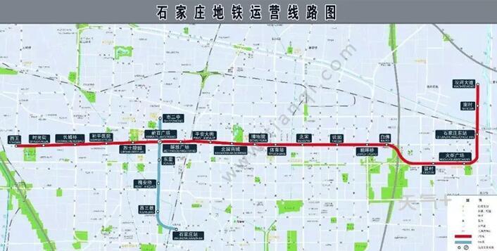 2021年石家庄地铁线路图高清版 石家庄地铁图2021最新