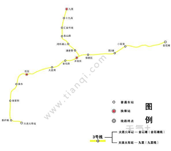 2021年大连地铁线路图高清版 大连地铁图2021最新版