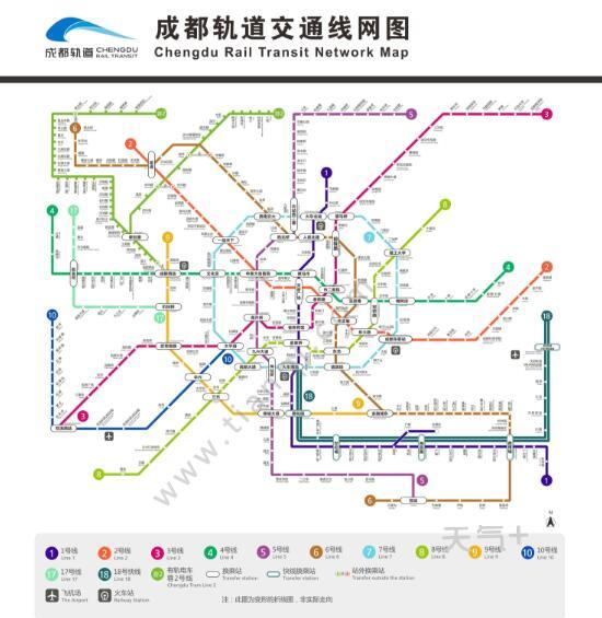 其中,地铁交通方面,成都首条线路成都地铁1号线于2010年9月27日正式