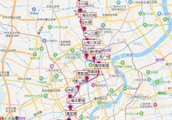 2021上海地铁1号线路图 上海地铁1号线站点图及运营时间表