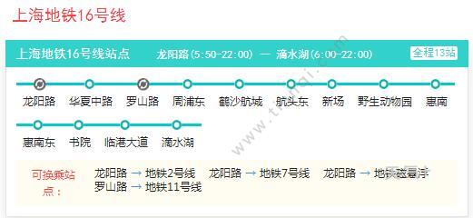 2021上海地铁16号线路图 上海地铁16号线站点图及运营