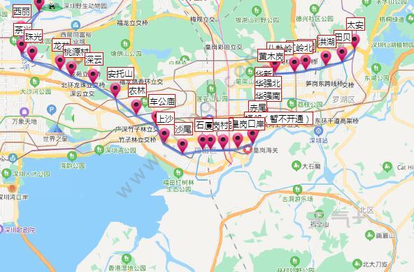 2021深圳地铁7号线路图 深圳地铁7号线站点图及运营时间表