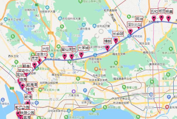 2021深圳地铁5号线路图 深圳地铁5号线站点图及运营时间表