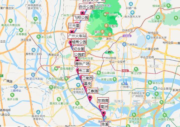 2021广州地铁2号线路图 广州地铁2号线站点图及运营时间表
