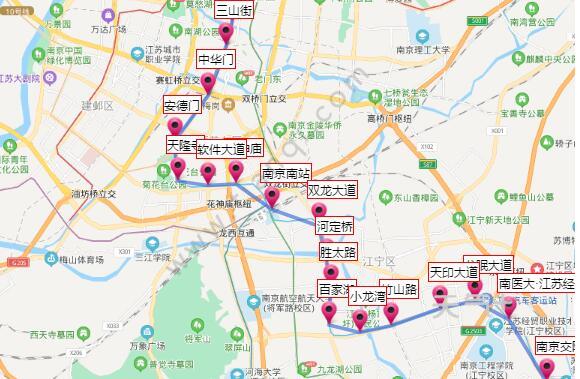 2021南京地铁1号线路图南京地铁1号线站点图及运营时间表