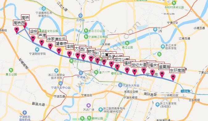 2021宁波地铁1号线路图 宁波地铁1号线站点图及运营时间