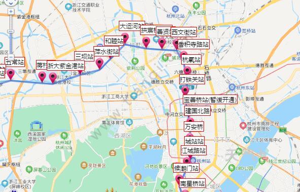 2021杭州地铁5号线路图 杭州地铁5号线站点图及运营时间