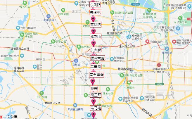 2021郑州地铁2号线路图 郑州地铁2号线站点图及运营时间