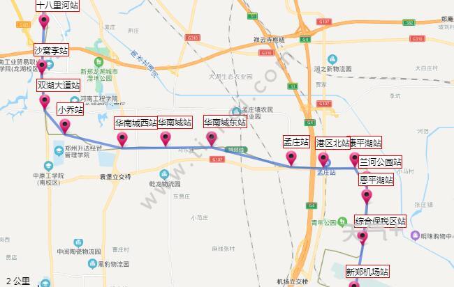 2021郑州城郊线路图郑州城郊线站点图及运营时间