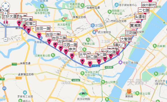 2021武汉地铁1号线路图武汉地铁1号线站点图及运营时间