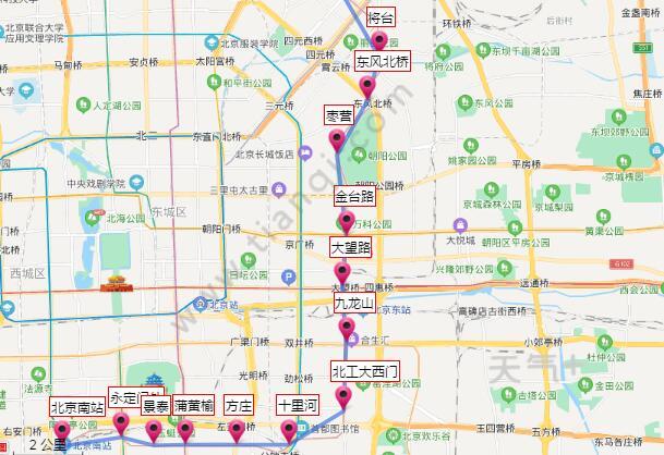 2021北京地铁14号线路图 北京地铁14号线站点图及运营