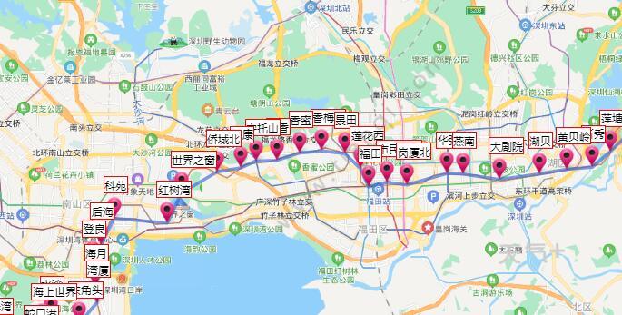 2021深圳地铁2号线路图 深圳地铁2号线站点图及运营时间表