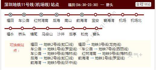 2021深圳地铁11号线路图深圳地铁11号线站点图及运营时间表