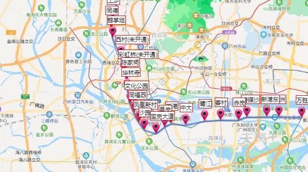 2021广州地铁8号线路图 广州地铁8号线站点图及运营时间表