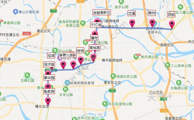 2021佛山广佛地铁线路图 佛山广佛地铁站点图及运营时间表