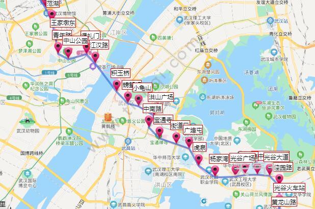 2021武汉地铁2号线路图武汉地铁2号线站点图及运营时间