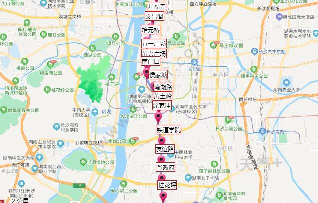 2021长沙地铁1号线路图 长沙地铁1号线站点图及运营时间