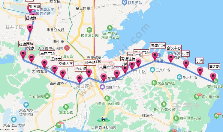 56公里,设29座车站,全线位于地下,是大连地铁的一条线路.