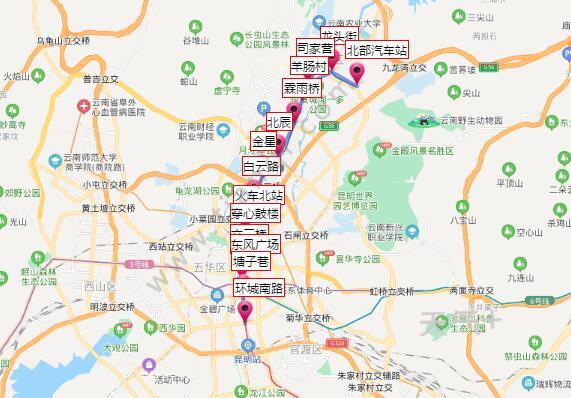 2021昆明地铁2号线路图 昆明地铁2号线站点图及运营时间