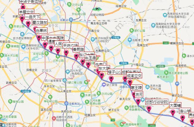 2021成都地铁2号线路图 成都地铁2号线站点图及运营时间