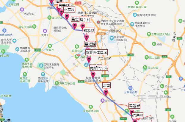 2021昆明地铁1号线路图 昆明地铁1号线站点图及运营时间