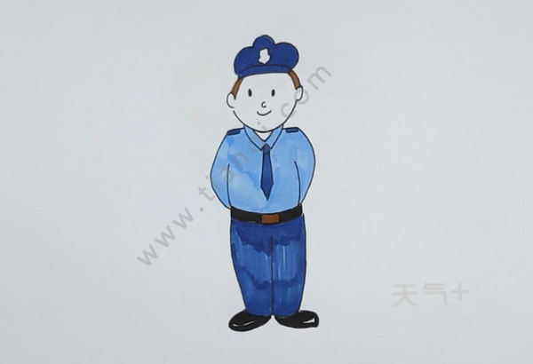 警察怎么画全身简笔画简单的警察简笔画图片