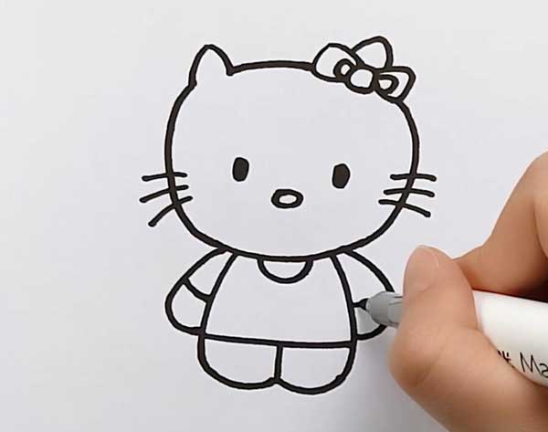 怎么画哈喽kitty凯蒂猫简笔画