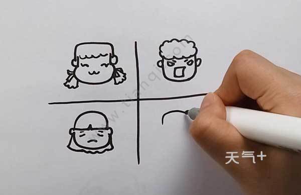 人物喜怒哀乐简笔画 喜怒哀乐表情简笔画