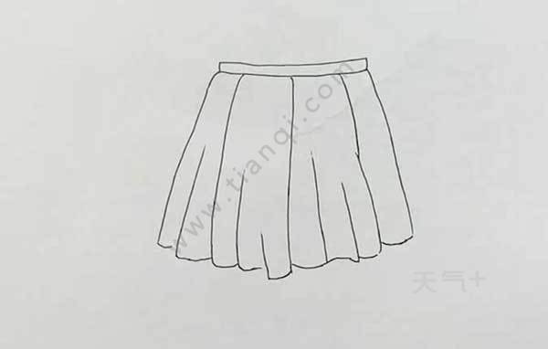 百褶裙画法