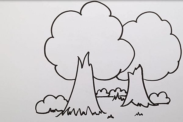 树林怎么画简单又好看 儿童画小树林简笔画
