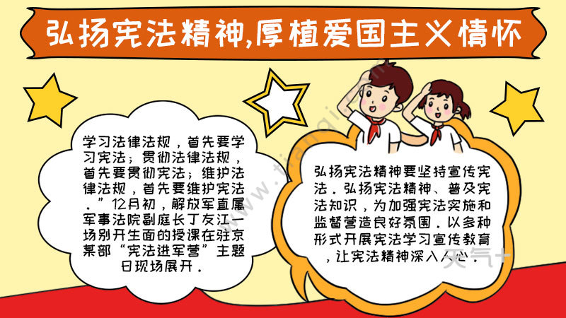 弘扬宪法精神,厚植爱国主义情怀手抄报内容