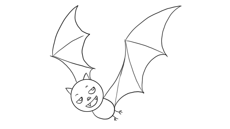 蝙蝠的简笔画。