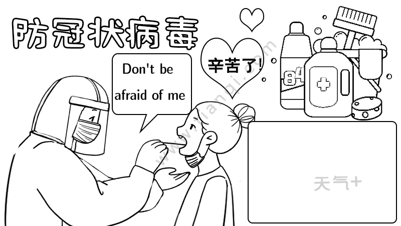 关于冠状病毒的英语手抄报