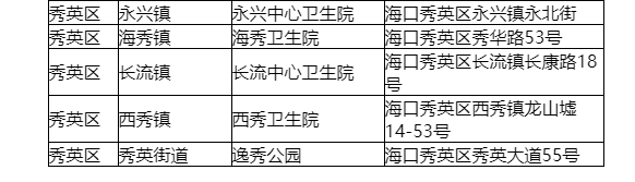 2022海口核酸检测便民服务采样点