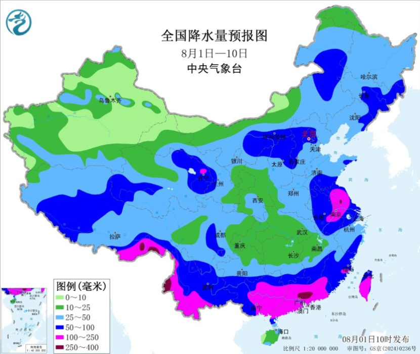 未来10天全国多地区将迎来明显降水 部分区域雨势强劲