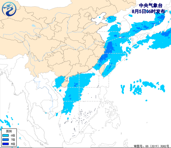 我国近海海域风力活跃 未来三天多海域持续 5~7 级风