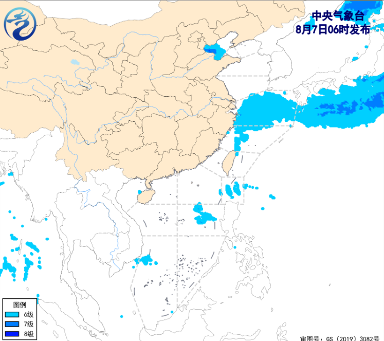 海洋天气:近海海域将现 6~8 级风
