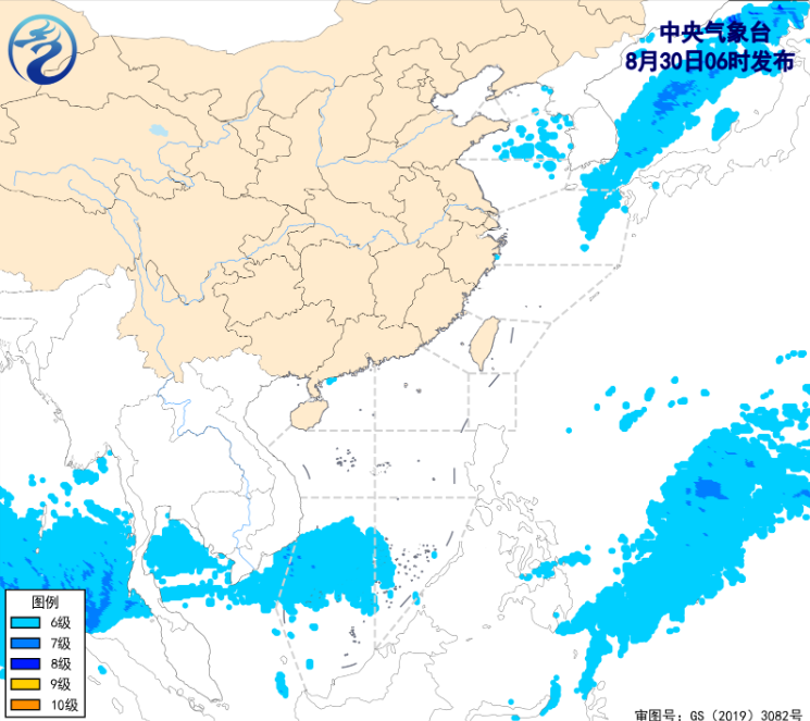 近海海域近期风力活跃 未来三天多海域维持5-7级风