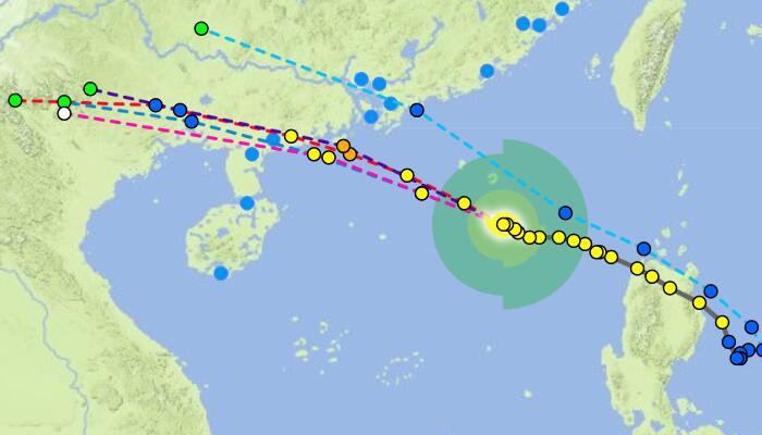 九号台风最新路径动向图 马鞍台风路径实时发布系统路径图趋势