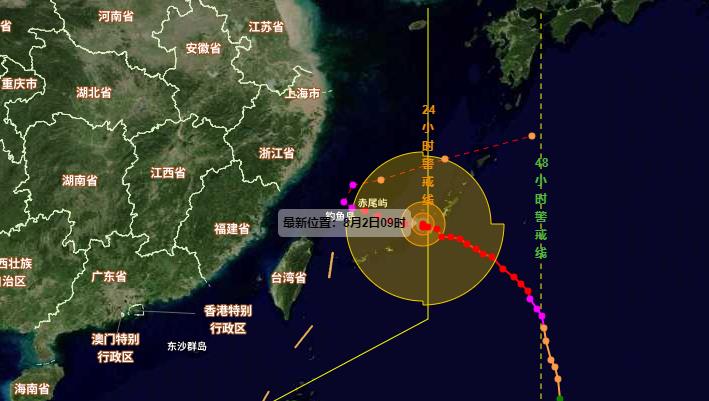 今年6号台风实时路径图 台风卡努已进入24小时警戒线