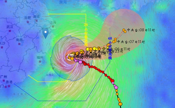 6号台风卡努浙江台风网路径最新消息 台风卡努已进入24小时警戒线
