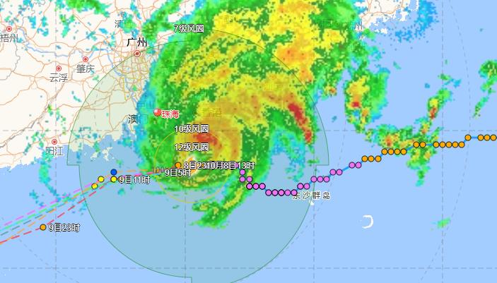 珠海台风实时路径图2023 受台风“小犬”影响珠海这些航班港口停航